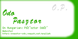 odo pasztor business card
